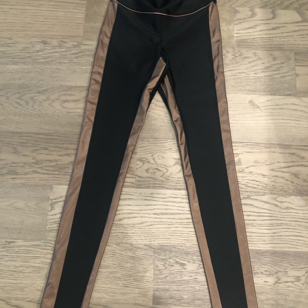 Leggings New, XS, black/ bronze sides